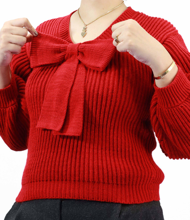 بلوز پاپیونی بافت تیغماهی زنانه – نخ مارس کاران نرم و لطیف | پارس بانو